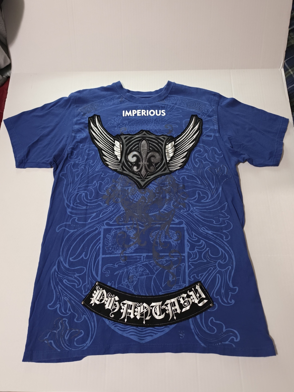 Y2K Imperious Delf Trading Tee Shirt Blue Mens Size XL